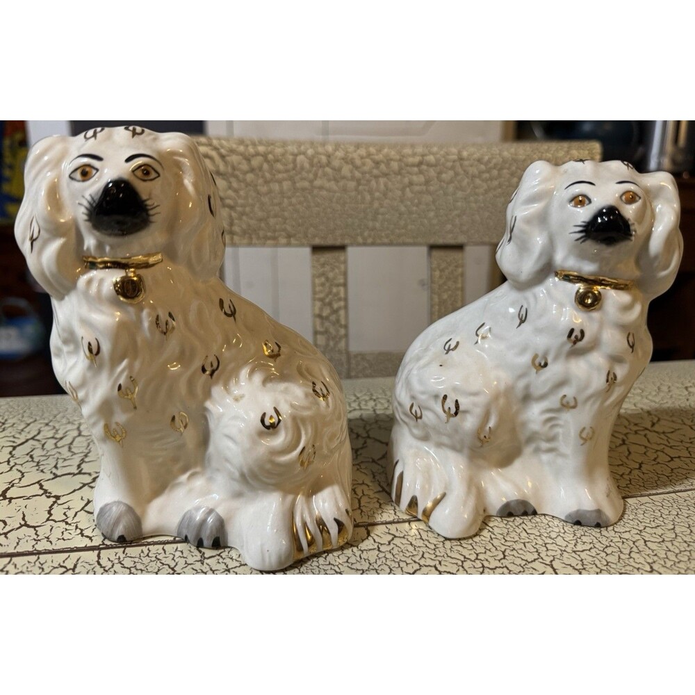 Vintage Pair Beswick England Staffordshire Mantle Spaniel Dogs 1378-5, 1378-6